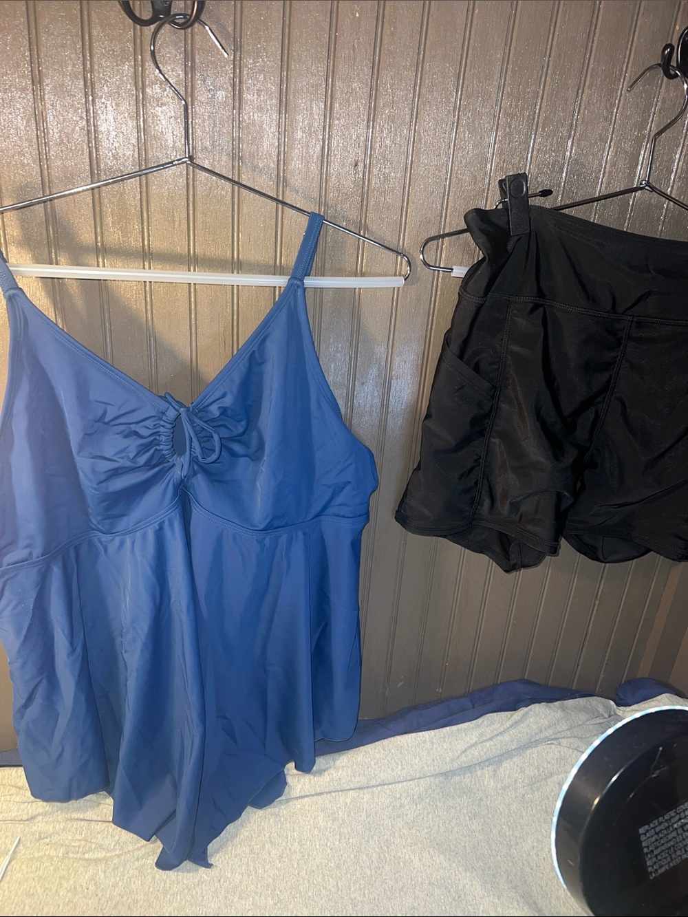 Septangle Tankini with Black Swim Shorts